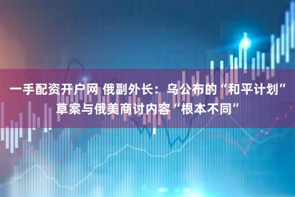 一手配资开户网 俄副外长：乌公布的“和平计划”草案与俄美商讨内容“根本不同”